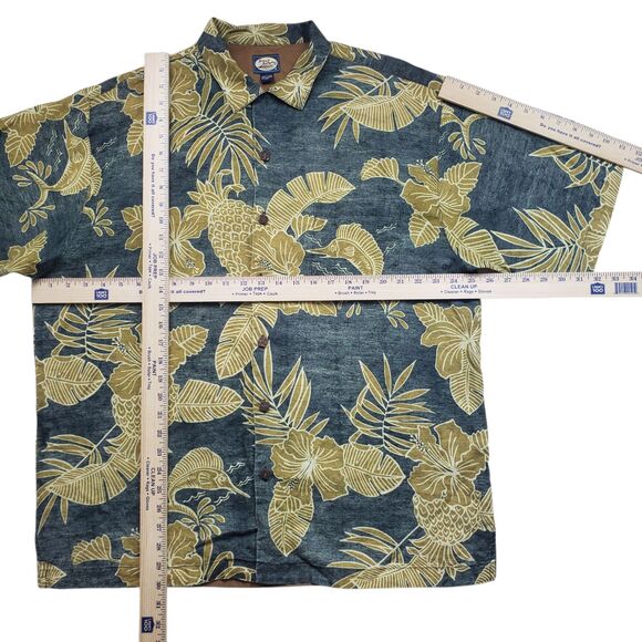 Vintage Tommy Bahama Linen Hawaiian Shirt Mens Large Floral TropicalShort Sleeve - Picture 6 of 8